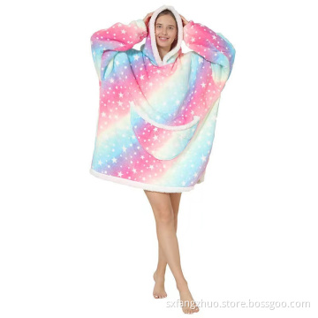bärbar överdimensionerad anti-piling sherpa mysig hoodie